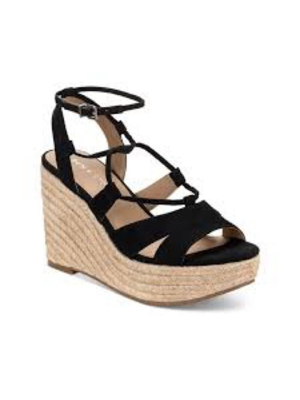 Sun + Stone Black Espadrille Wedge Sandals